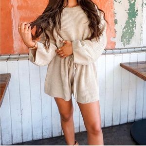 Light brown cozy romper size m/l